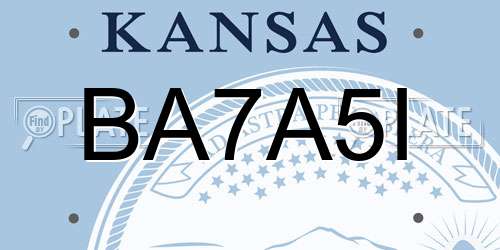 BA7A5I Kansas License Plate