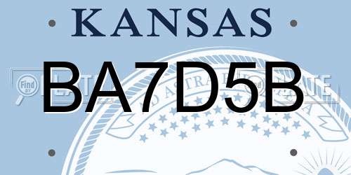 BA7D5B Kansas License Plate