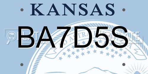 BA7D5S Kansas License Plate