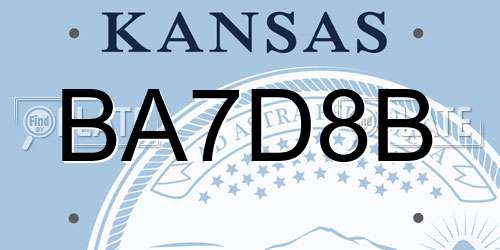 BA7D8B Kansas License Plate