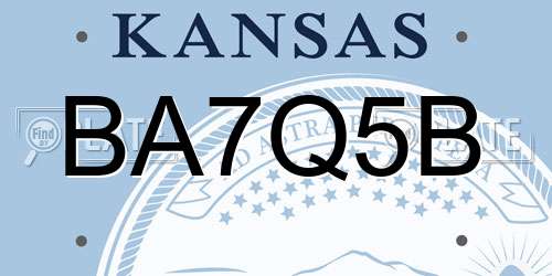 BA7Q5B Kansas License Plate