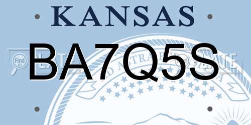 BA7Q5S Kansas License Plate