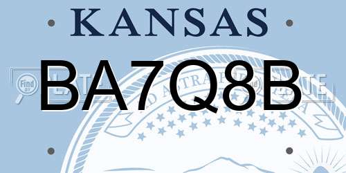 BA7Q8B Kansas License Plate
