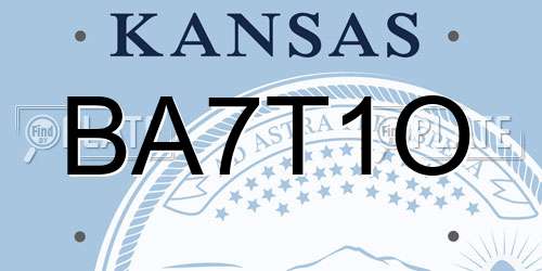 BA7T1O Kansas License Plate