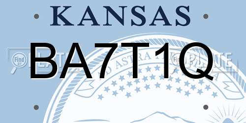 BA7T1Q Kansas License Plate