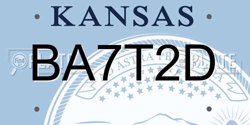 BA7T2D Kansas License Plate