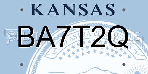 BA7T2Q Kansas License Plate