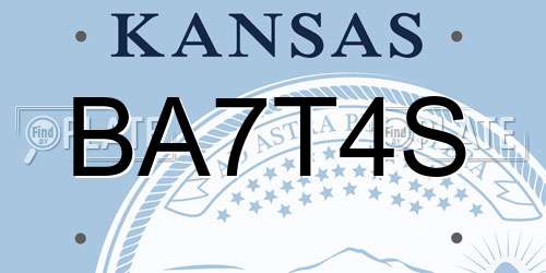 BA7T4S Kansas License Plate