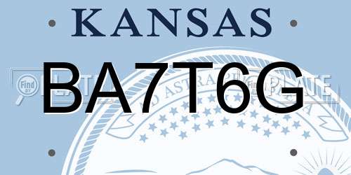 BA7T6G Kansas License Plate