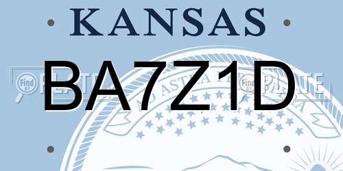 BA7Z1D Kansas License Plate