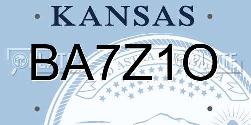 BA7Z1O Kansas License Plate
