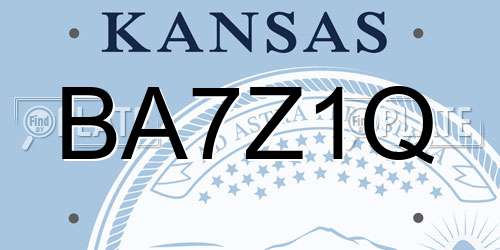 BA7Z1Q Kansas License Plate