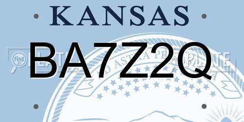 BA7Z2Q Kansas License Plate