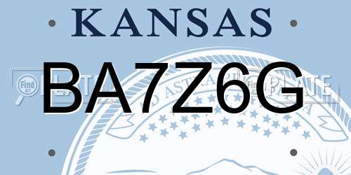 BA7Z6G Kansas License Plate