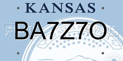 BA7Z7O Kansas License Plate