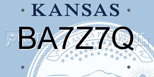 BA7Z7Q Kansas License Plate