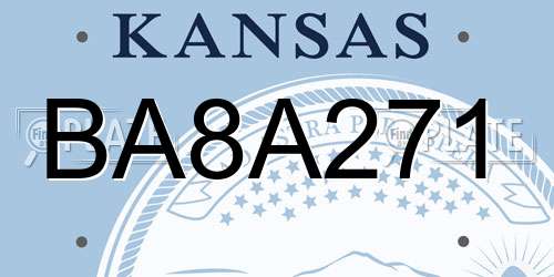 BA8A271 Kansas License Plate