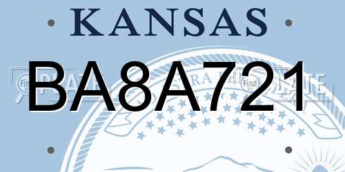 BA8A721 Kansas License Plate