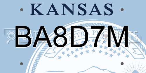 BA8D7M Kansas License Plate