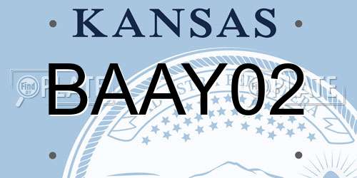 BAAY02 Kansas License Plate