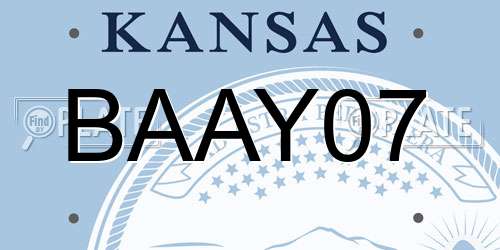 BAAY07 Kansas License Plate