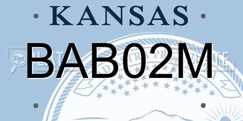 BAB02M Kansas License Plate