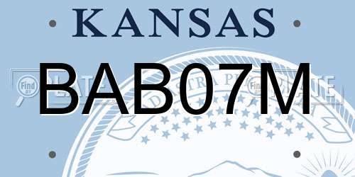 BAB07M Kansas License Plate