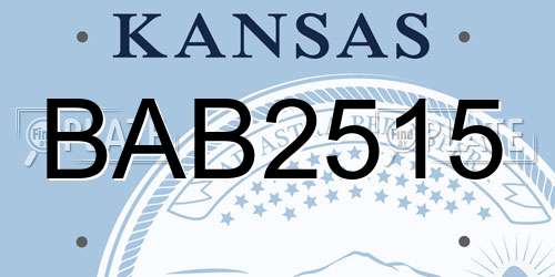 BAB2515 Kansas License Plate