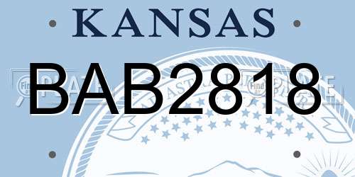 BAB2818 Kansas License Plate