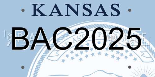 BAC2025 Kansas License Plate