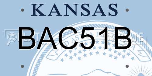 BAC51B Kansas License Plate