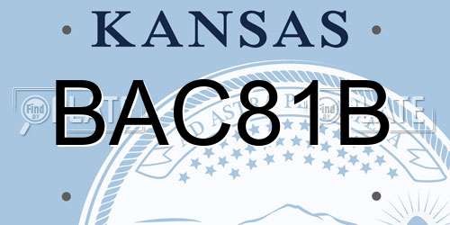 BAC81B Kansas License Plate