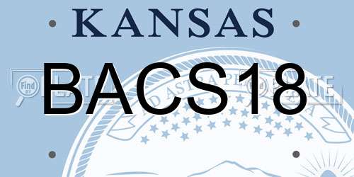BACS18 Kansas License Plate