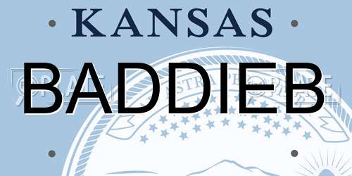 BADDIEB Kansas License Plate