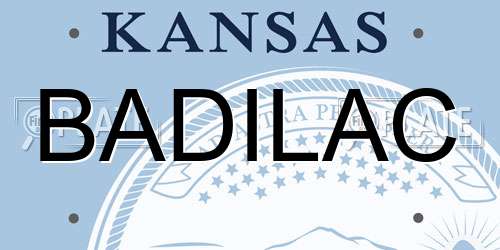 BADILAC Kansas License Plate