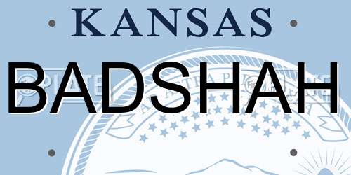 BADSHAH Kansas License Plate