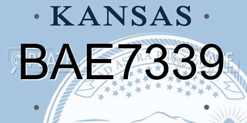 BAE7339 Kansas License Plate