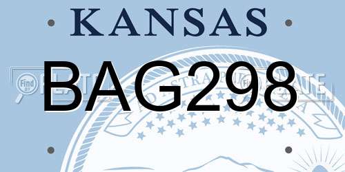 BAG298 Kansas License Plate