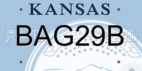 BAG29B Kansas License Plate