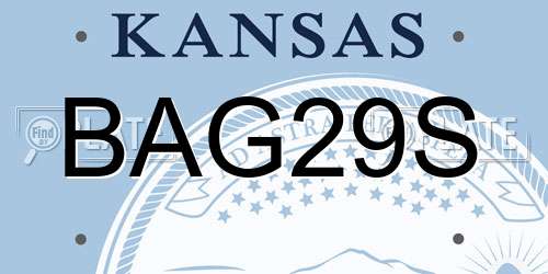 BAG29S Kansas License Plate