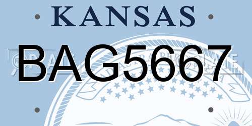 BAG5667 Kansas License Plate