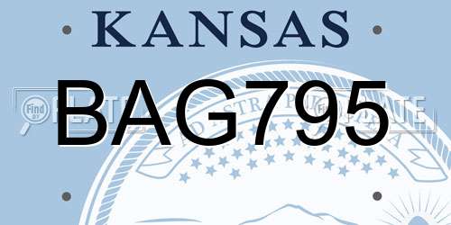 BAG795 Kansas License Plate