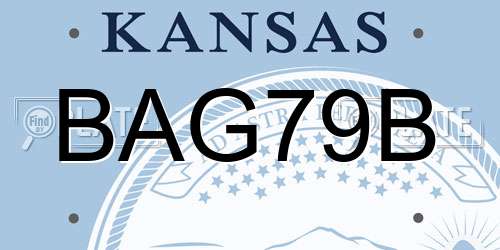 BAG79B Kansas License Plate