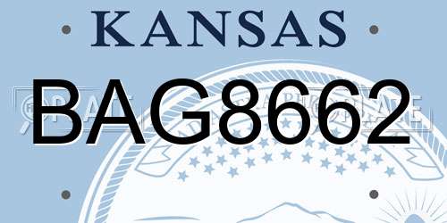 BAG8662 Kansas License Plate