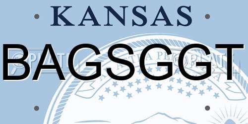 BAGSGGT Kansas License Plate
