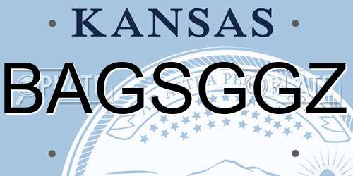 BAGSGGZ Kansas License Plate