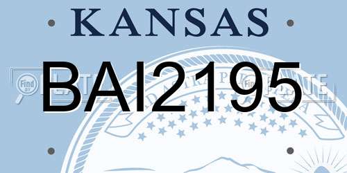 BAI2195 Kansas License Plate