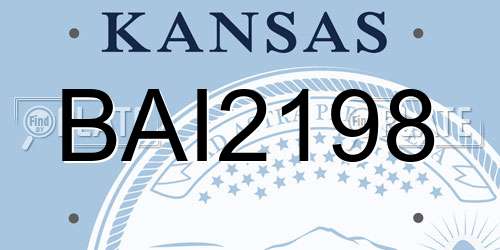 BAI2198 Kansas License Plate
