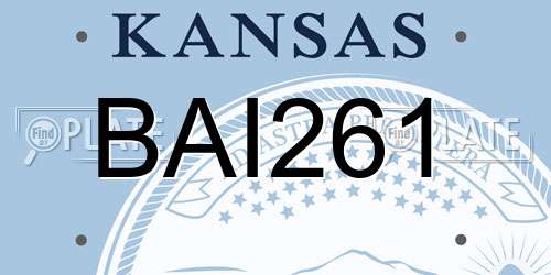 BAI261 Kansas License Plate
