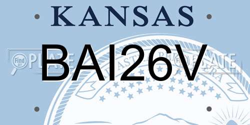 BAI26V Kansas License Plate